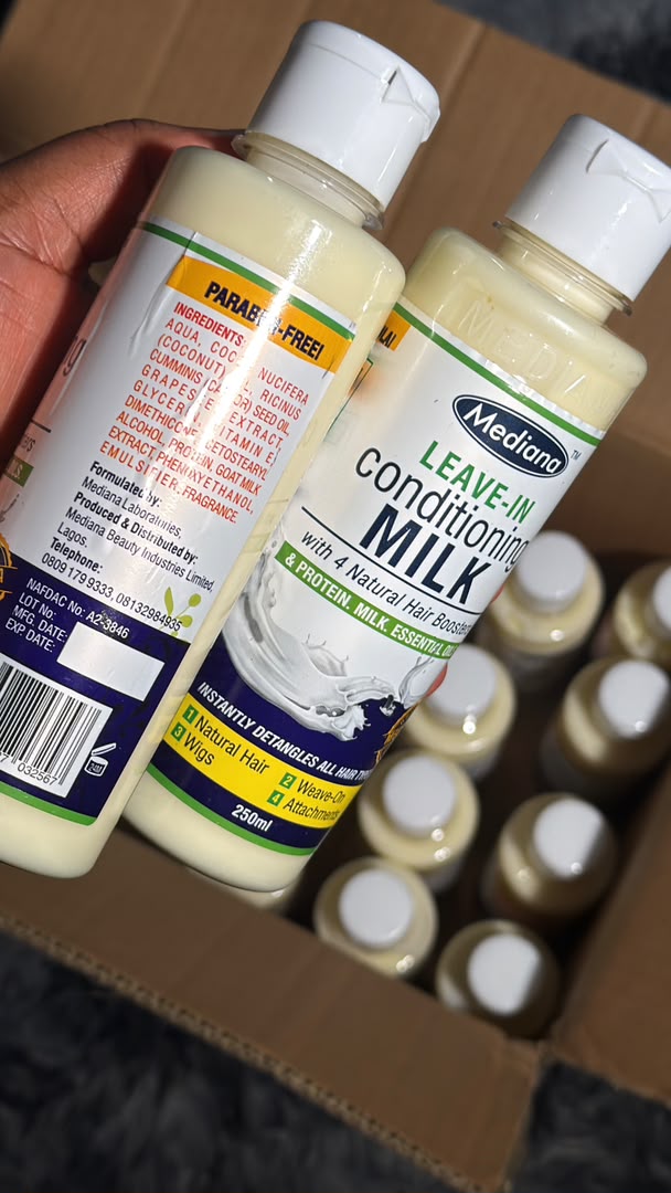 Mediana Leave-In Conditioning Milk 250ml with 4 Natural Hair Boosters Protein Milk Essential Oils Haircare - Conditioner